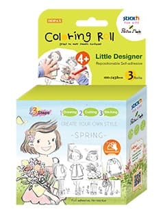 Cutie creativa cu role pentru colorat, 3 buc/set, Stick'n Little Designer - primavara