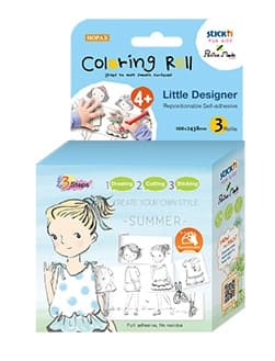 Cutie creativa cu role pentru colorat, 3 buc/set, Stick'n Little Designer - vara