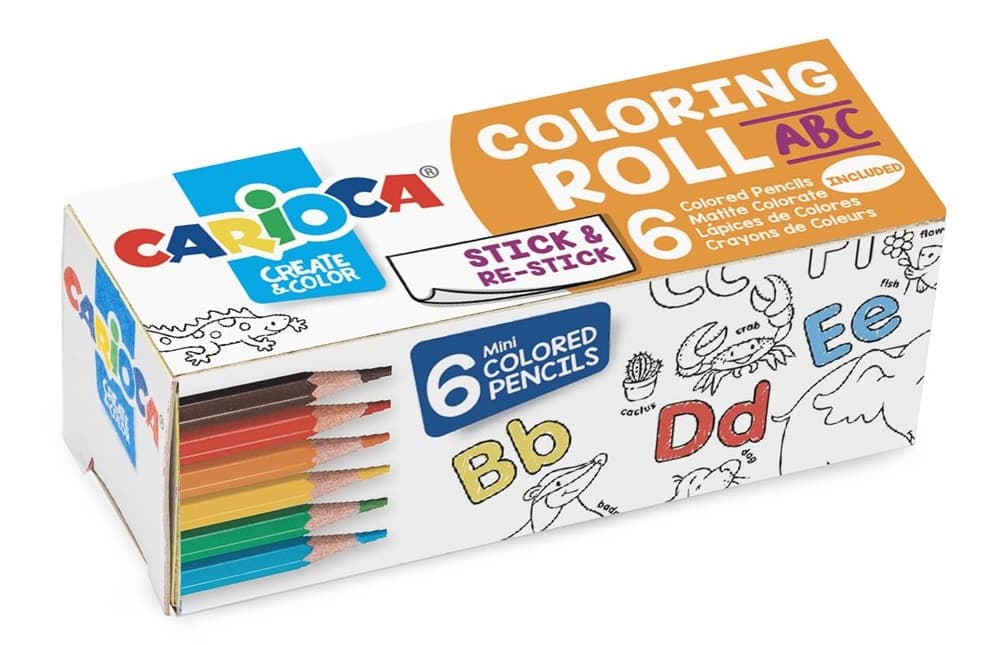 CARIOCA Coloring Roll Mini, 10 x 85 cm/rola, hartie autoadeziva - ABC