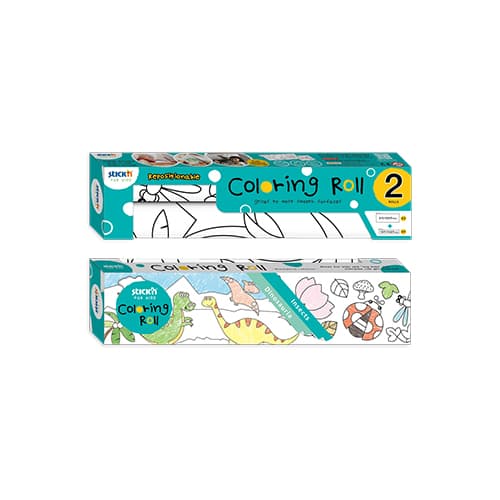 Set role autoadezive pentru colorat, 315x3550mm + 140x2440mm, Stick'n - Dinosaurus/Insects