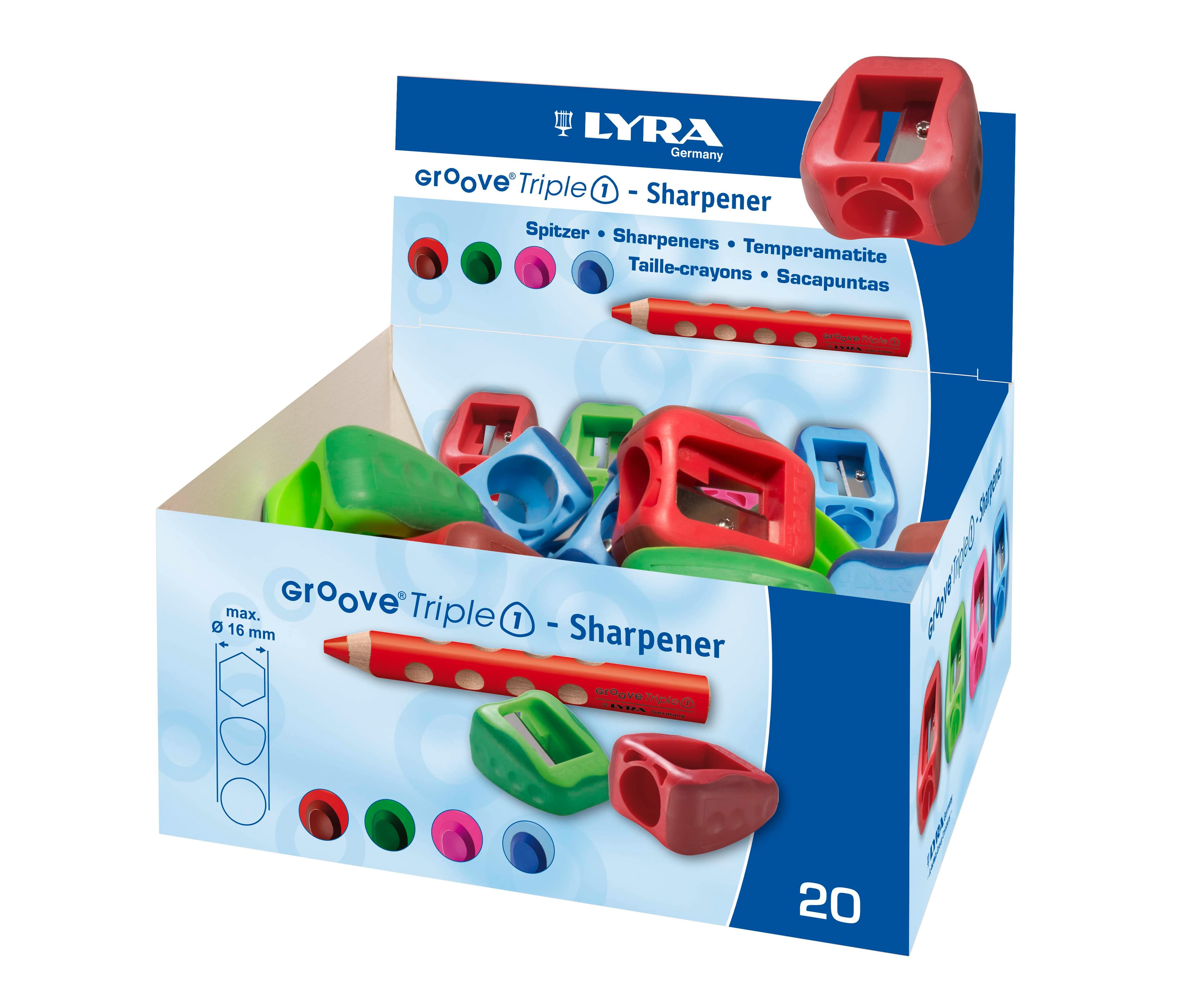 Ascutitoare simpla, LYRA Groove Triple One, pentru creioane colorate Maxi