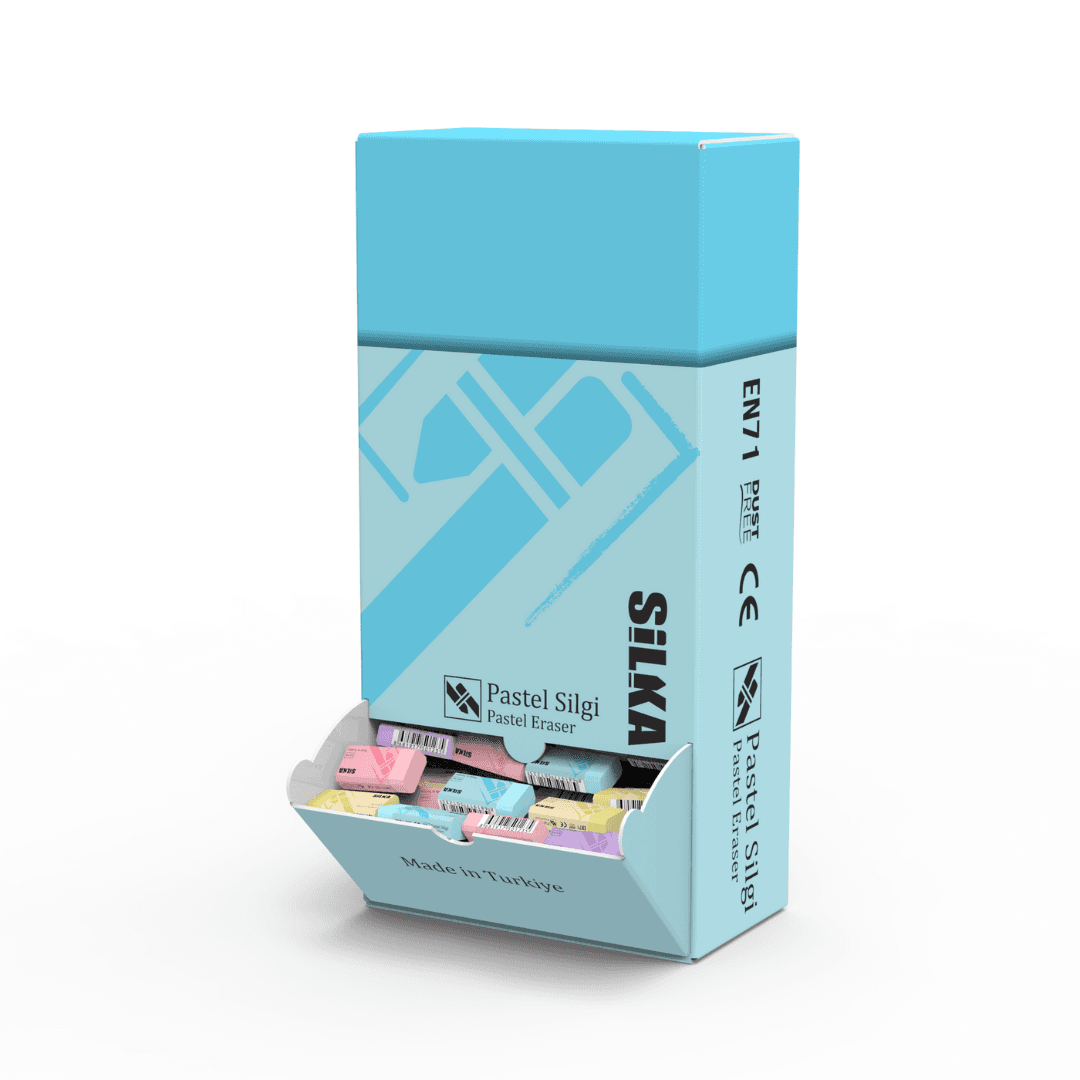 Display cu radiere pt creion, 44x22x13.5mm, 240buc/display, SILKA Pastel - asortate