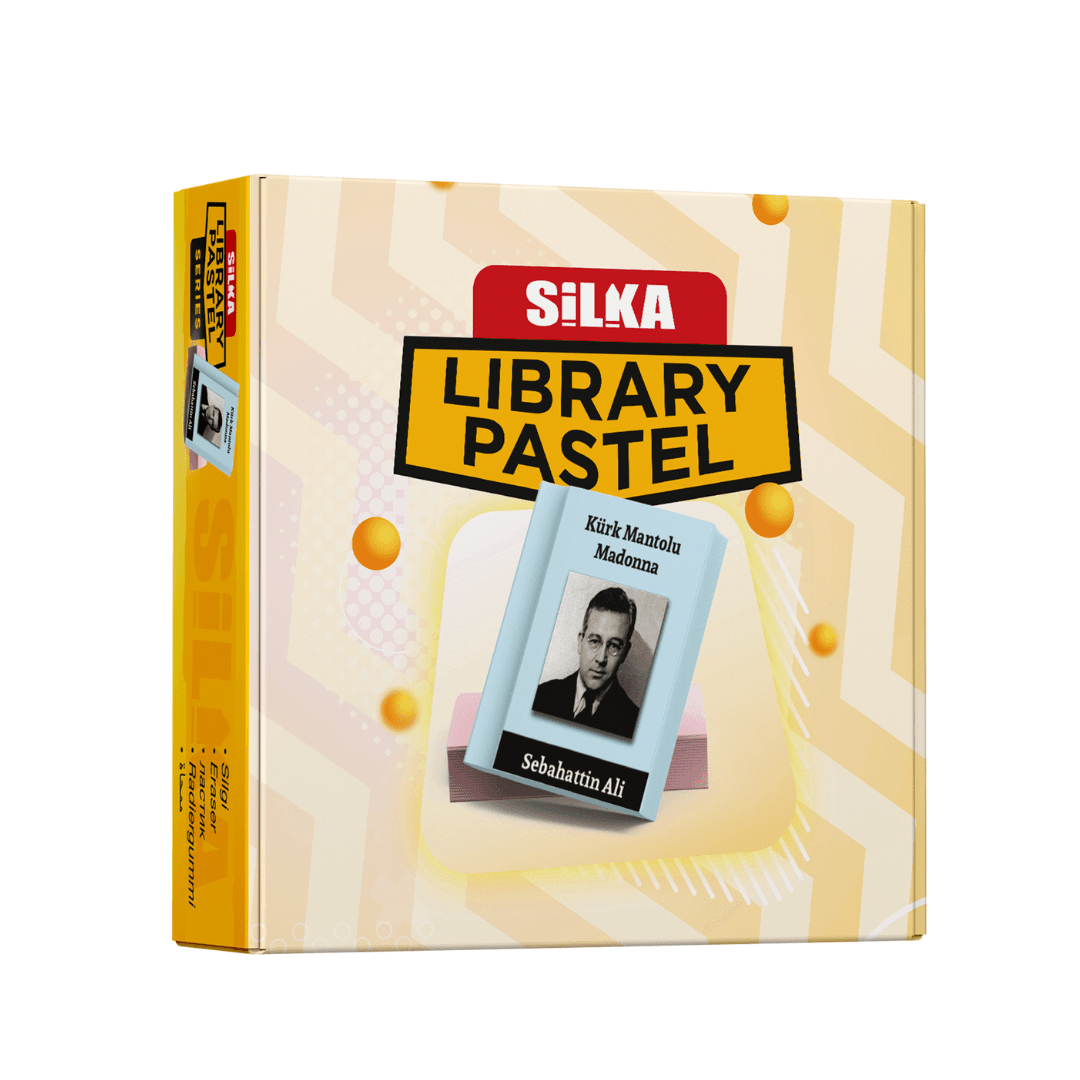 Cutie cu radiere pt creion, nu lasa reziduuri, 36buc/cutie, SILKA Library Pastel - design carti de c