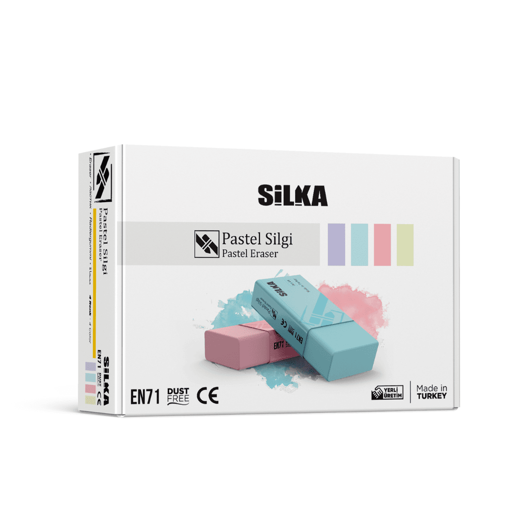 Radiera pentru creion, 44x22x13.5mm, PVC-free, nu lasa reziduuri, SILKA Pastel - culori asortate