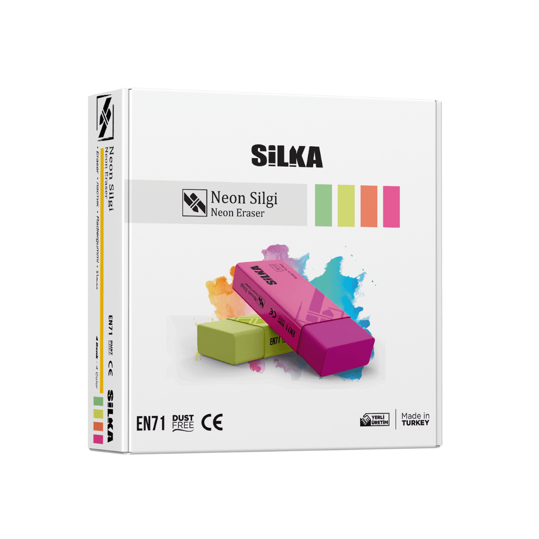 Radiera pentru creion, 59.5x22x11mm, PVC-free, nu lasa reziduuri, SILKA Neon - culori asortate
