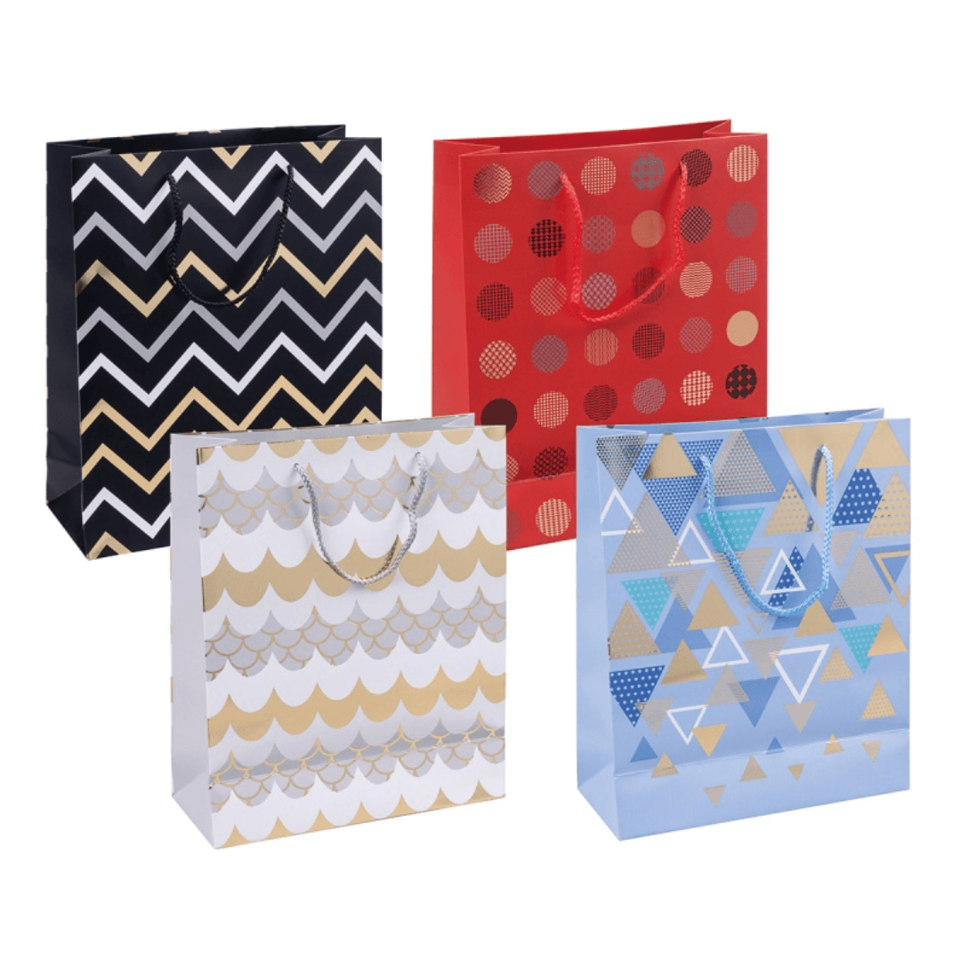 Punga cadou, carton laminat 210gsm, design divers, 25x30x10cm, DONAU Home - modele asortate