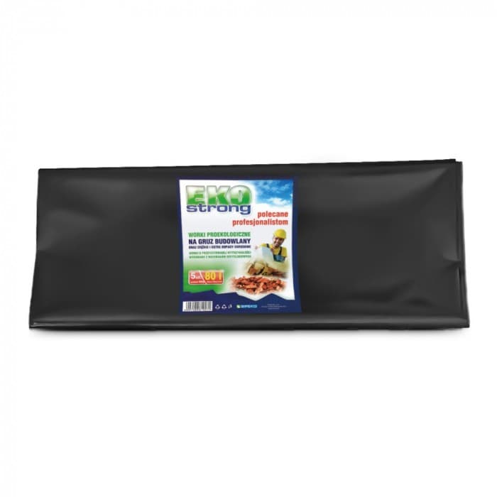 Saci pentru moloz 80L, 60 x 100cm, 100 microni, 5buc/pachet, Sipeko - negri