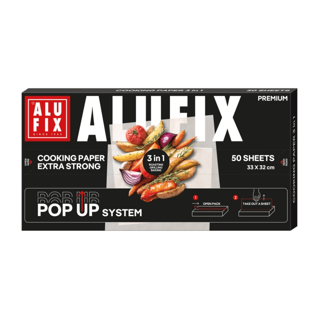 ALUFIX hartie pentru gatit, 3 in 1, 33cm x 32cm, 50 foi