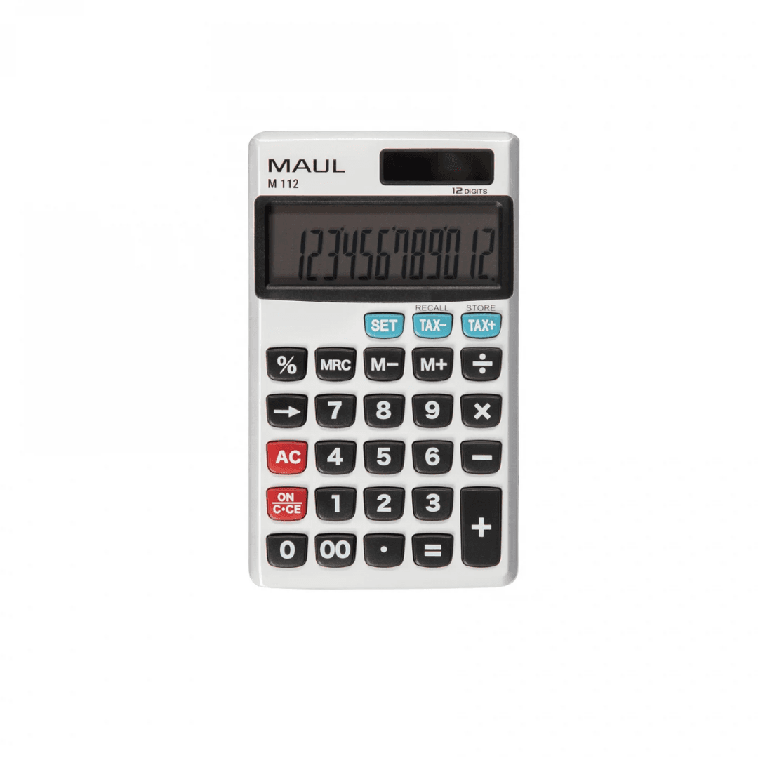 Calculator de buzunar, 12 digits, MAUL M12 - argintiu