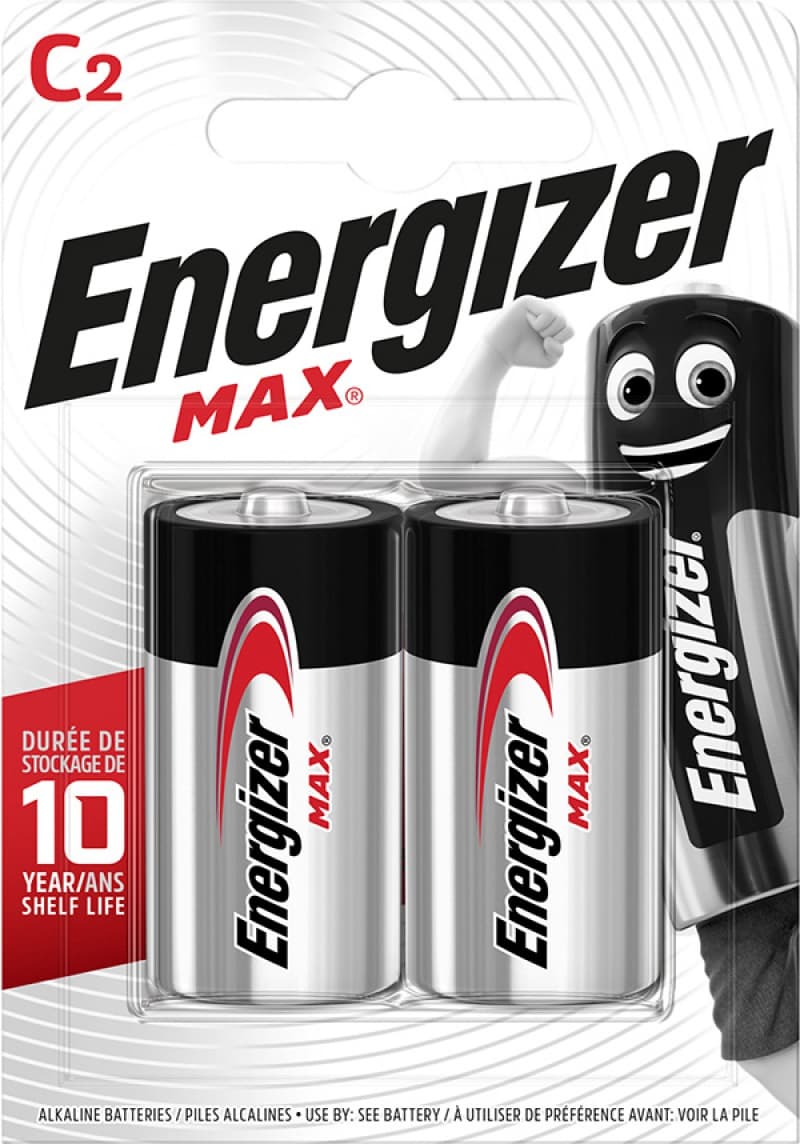 Baterii ENERGIZER Max C, LR14, 1.5V, 2 buc/set, dureaza cu 50% mai mult decat cele alkaline