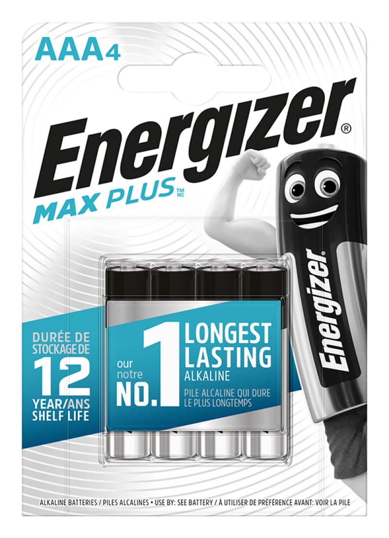 Baterii ENERGIZER Max Plus AAA, LR03, 1.5V, 4 buc/set
