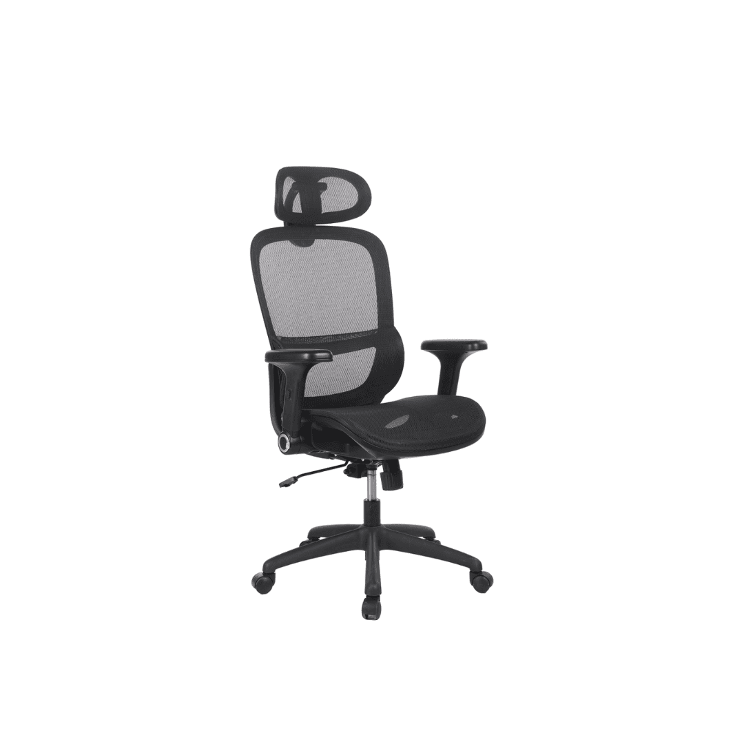 Scaun de birou, brate plastic, rotile, mesh textil, Office Products Dokos - negru