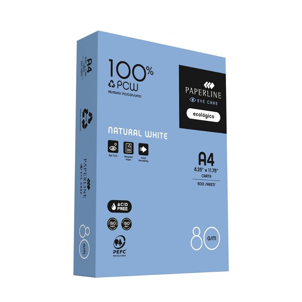 Hartie alba reciclata, pentru copiator A4, 80gsm, 500coli/top, clasa C, PaperLine