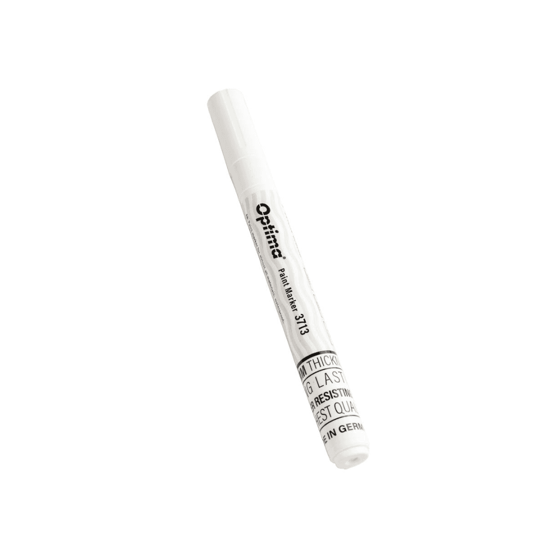 Marker cu vopsea Optima Paint 3713, varf rotund 2.0mm, grosime scriere 1-2mm - alb
