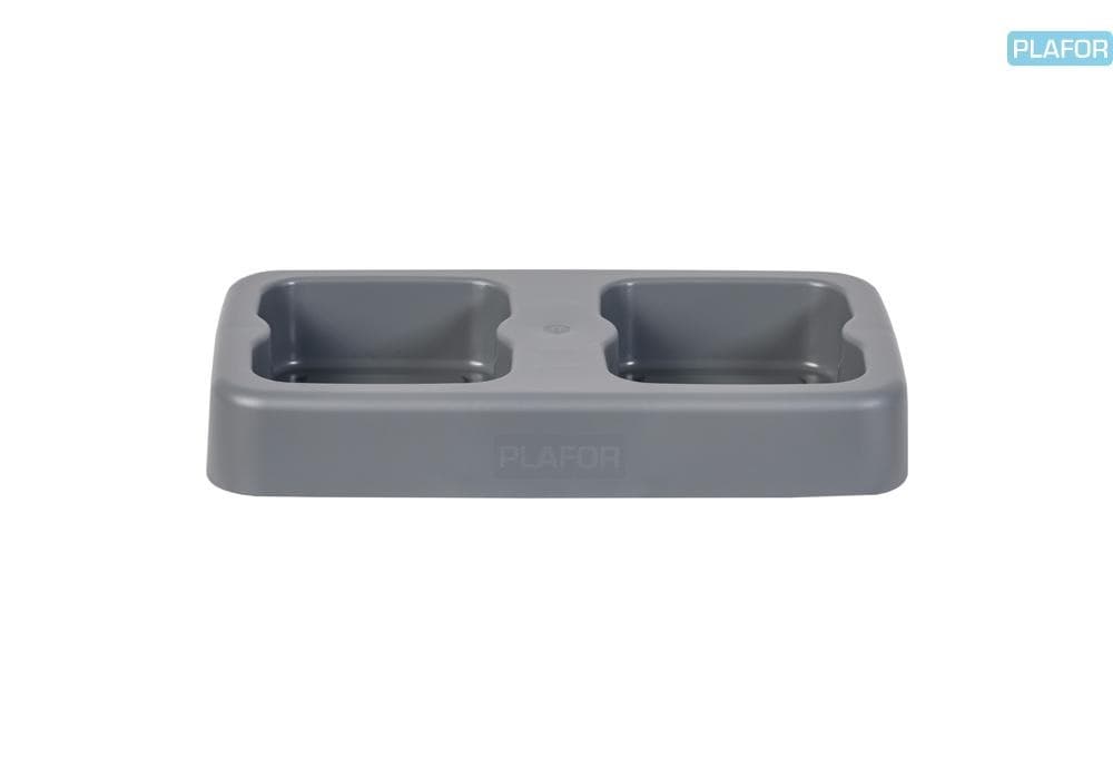 Suport plastic pentru 2 cosuri reciclare selectiva (2 x 20L), 49 x 27 x h7.5cm, PLAFOR Fit