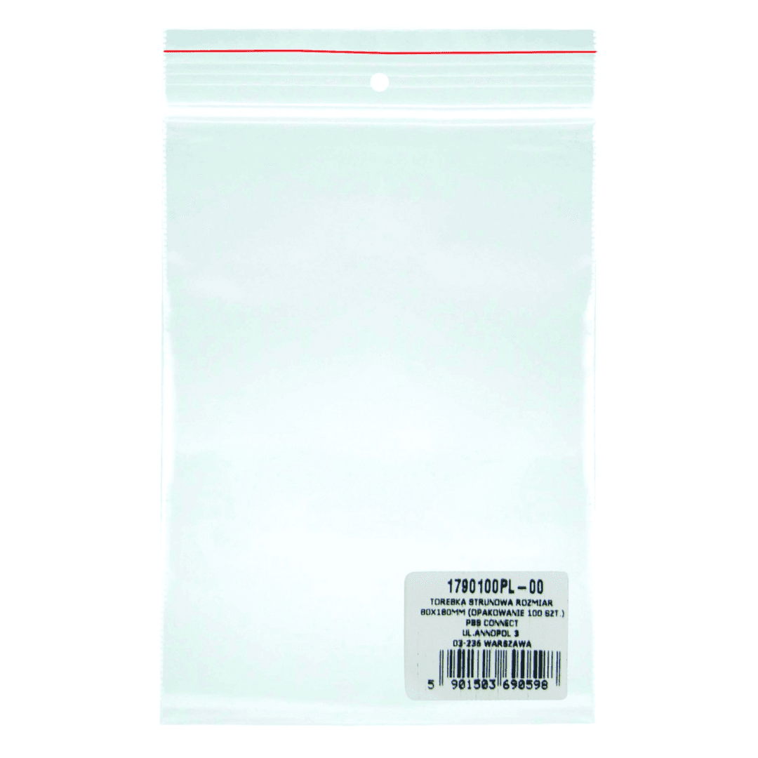 Pungi plastic cu fermoar pt sigilare, 80x180mm, 40microni, 100buc/set, Office Products-transparente