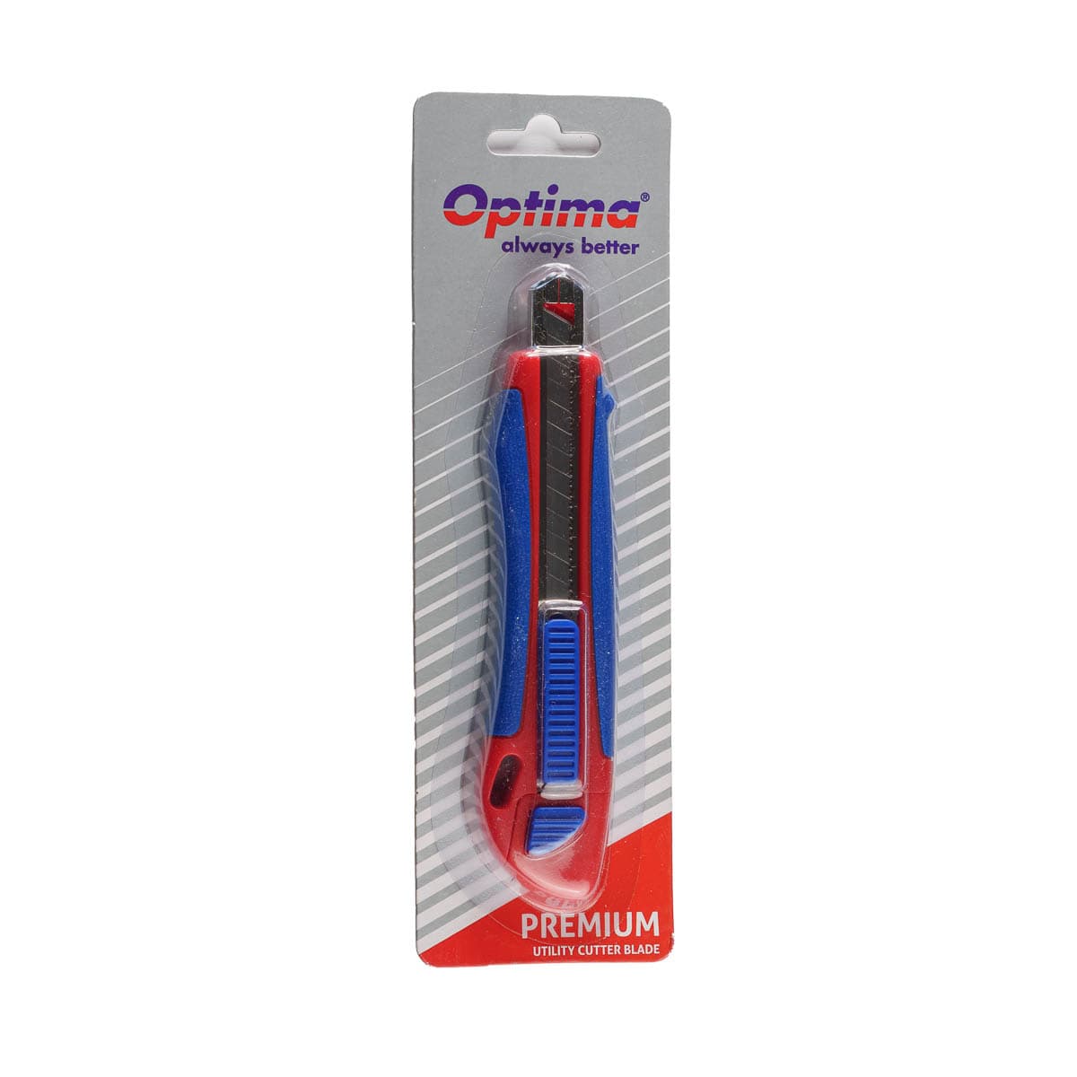 Cutter Optima Premium, lama 9mm + 2 rezerve SK5, auto-incarcare, sina metalica, ABS cu rubber grip