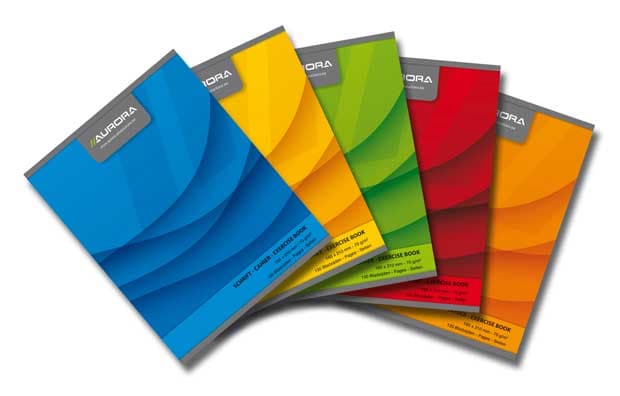 Caiet A5, 60 file - 70gsm, liniat stanga, coperta carton color, AURORA Office - dictando
