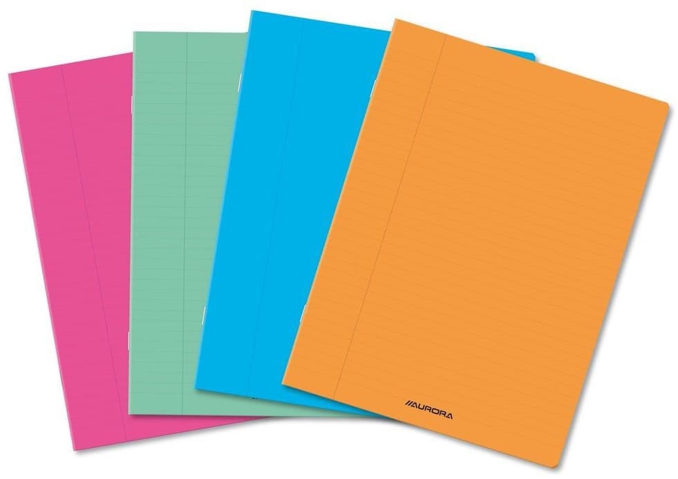Caiet A4, 60 file - 80gsm, liniat stanga, coperta PP transparent color, AURORA - velin