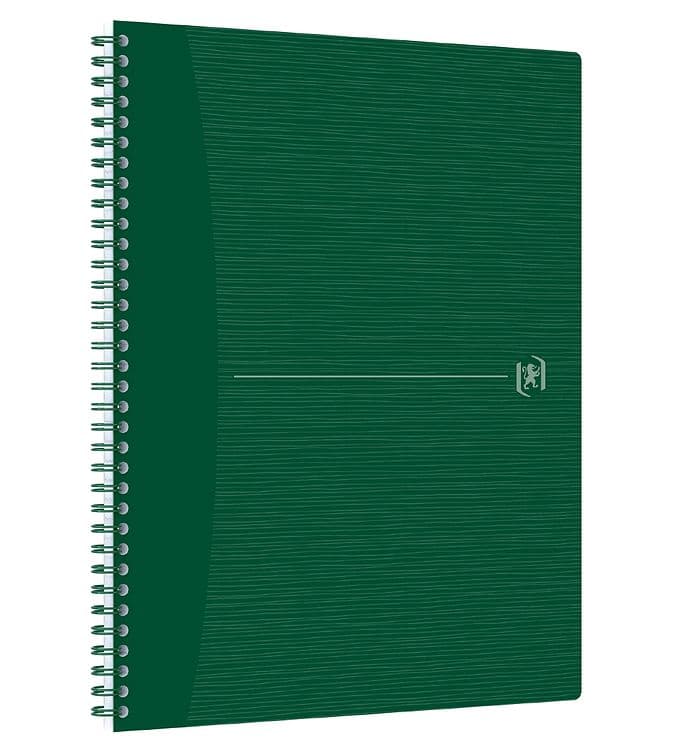 Caiet cu spirala, OXFORD Origins, A4+, 70 file-90gsm, Scribzee, coperta PP verde - dictando