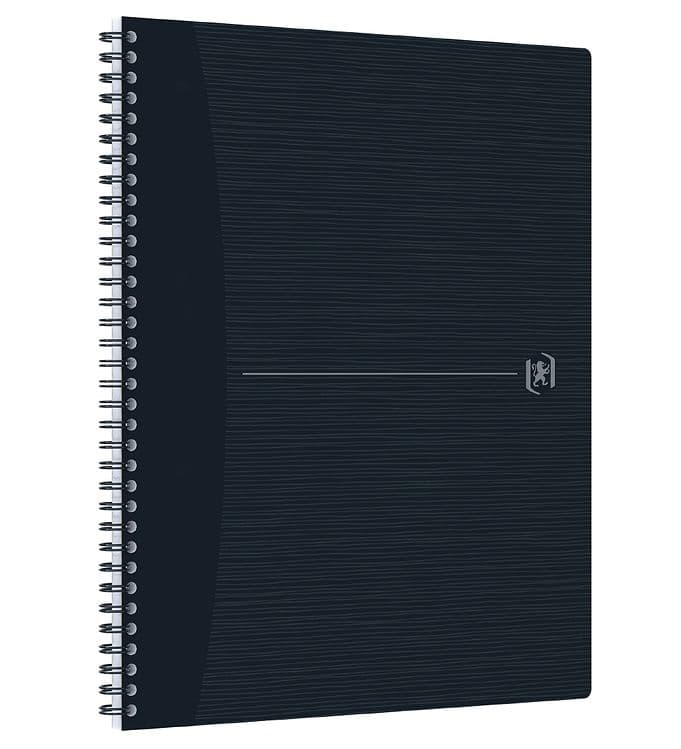Caiet cu spirala, OXFORD Origins, A4+, 70 file-90gsm, Scribzee, coperta PP neagra - mate