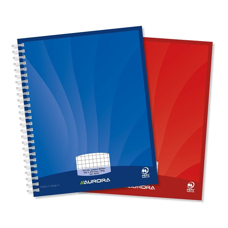 Caiet cu spirala, A5, 50 file - 90gsm, coperti carton, AURORA Mano - matematica