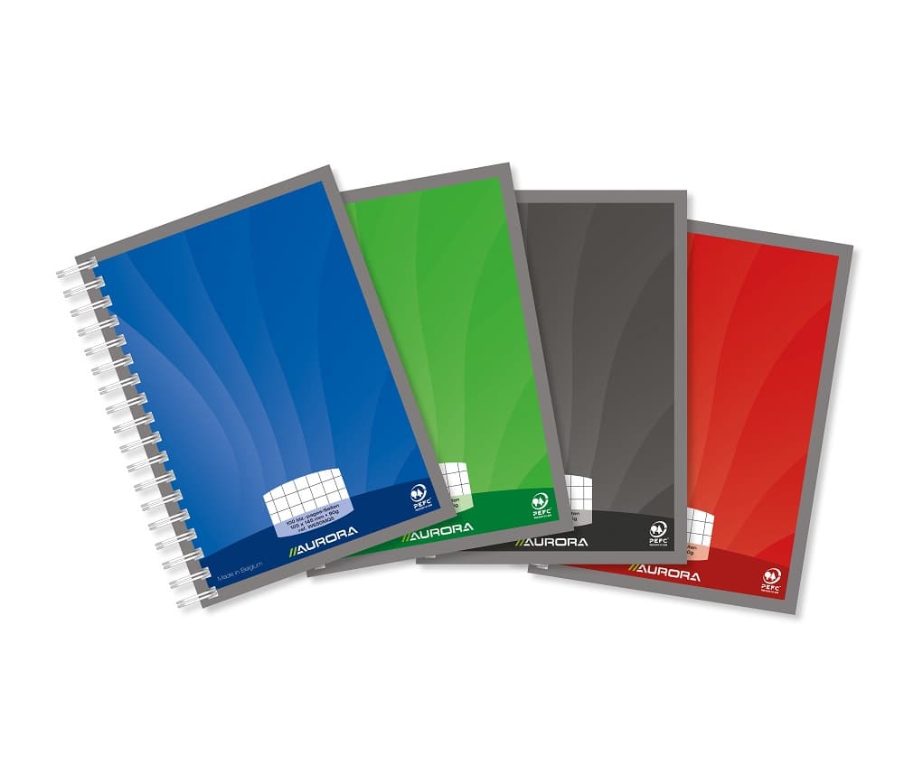 Caiet cu spirala, A6, 50 file - 90gsm, coperti carton lucios, AURORA Mano - matematica