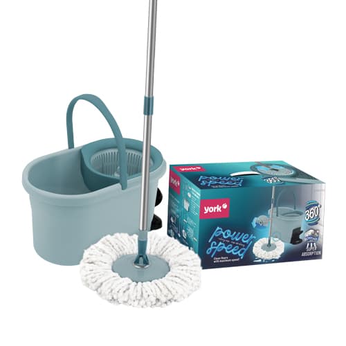 Mop rotativ cu galeata, storcator cu pedala, York Spin