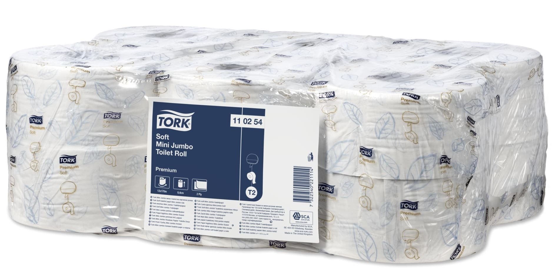 Hartie igienica TORK Premium Soft Mini Jumbo, 2 straturi, 9.4cm x 170m, 12 role/bax - alba