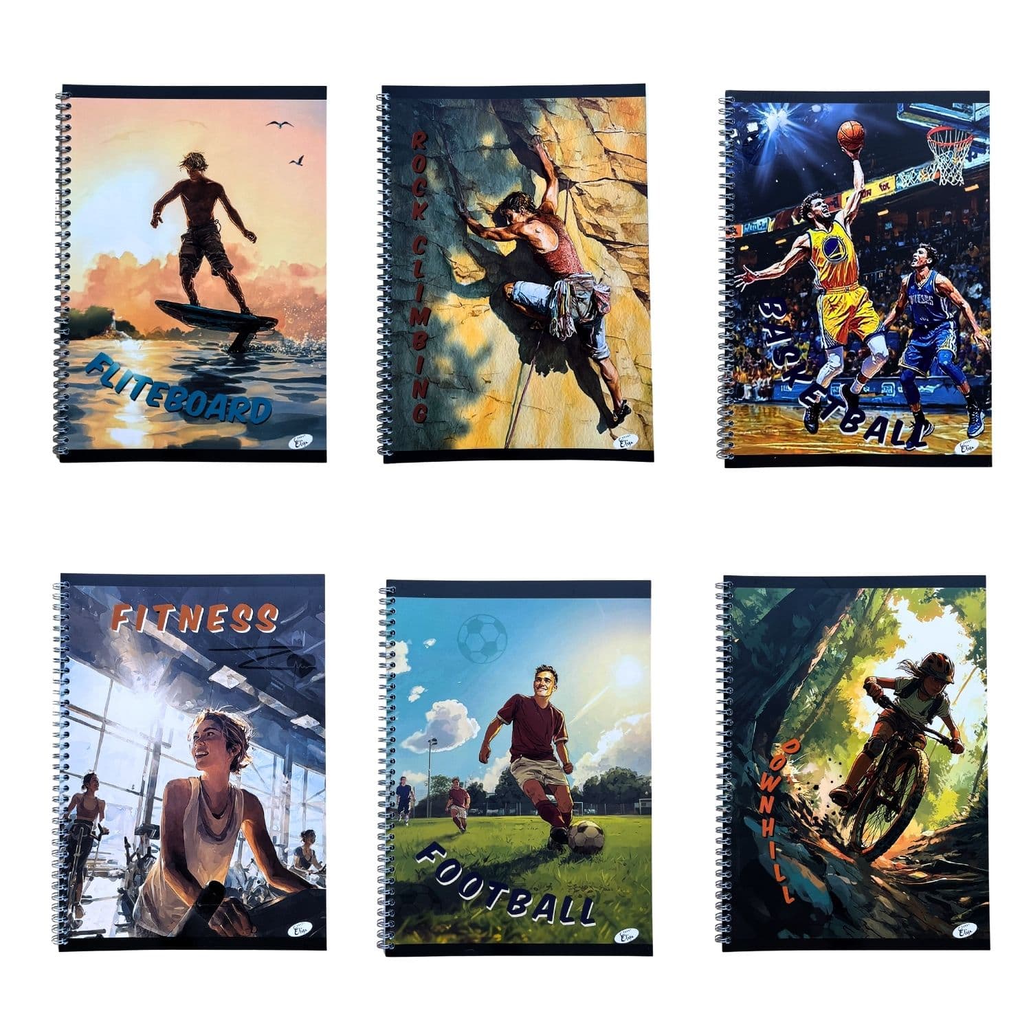 Caiet cu spirala, A4, 70 file, 70gsm, coperta carton 300gsm, design sports anime - dictando