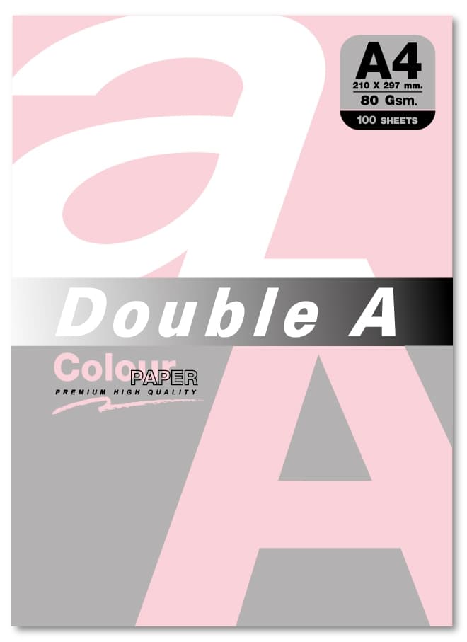 Hartie color pentru copiator A4, 80gsm, 100coli/top, Double A - pastel pink