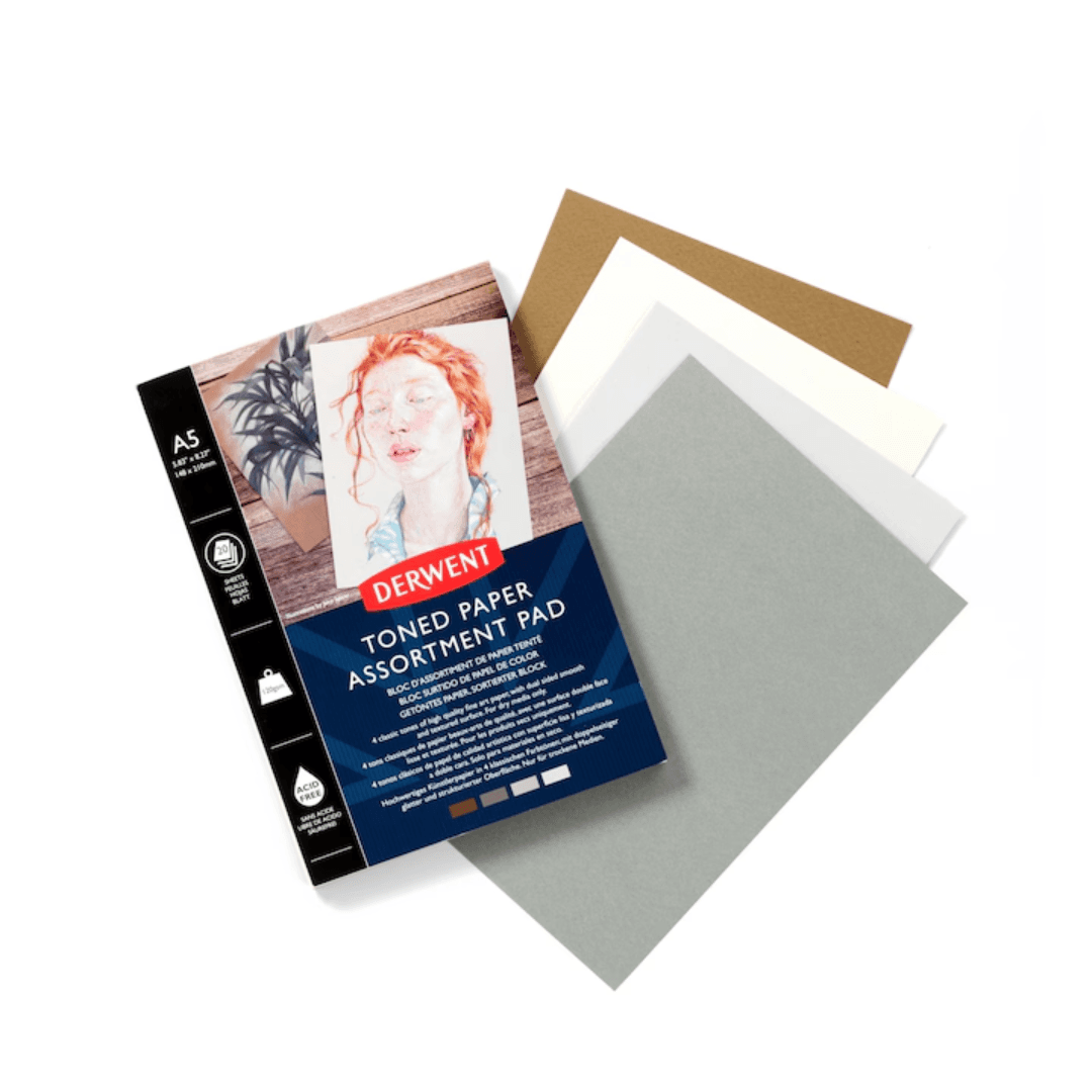 Bloc de desen Derwent Professional, A4, 20 coli, 120g, pentru schite si desen, 4 culori deschise