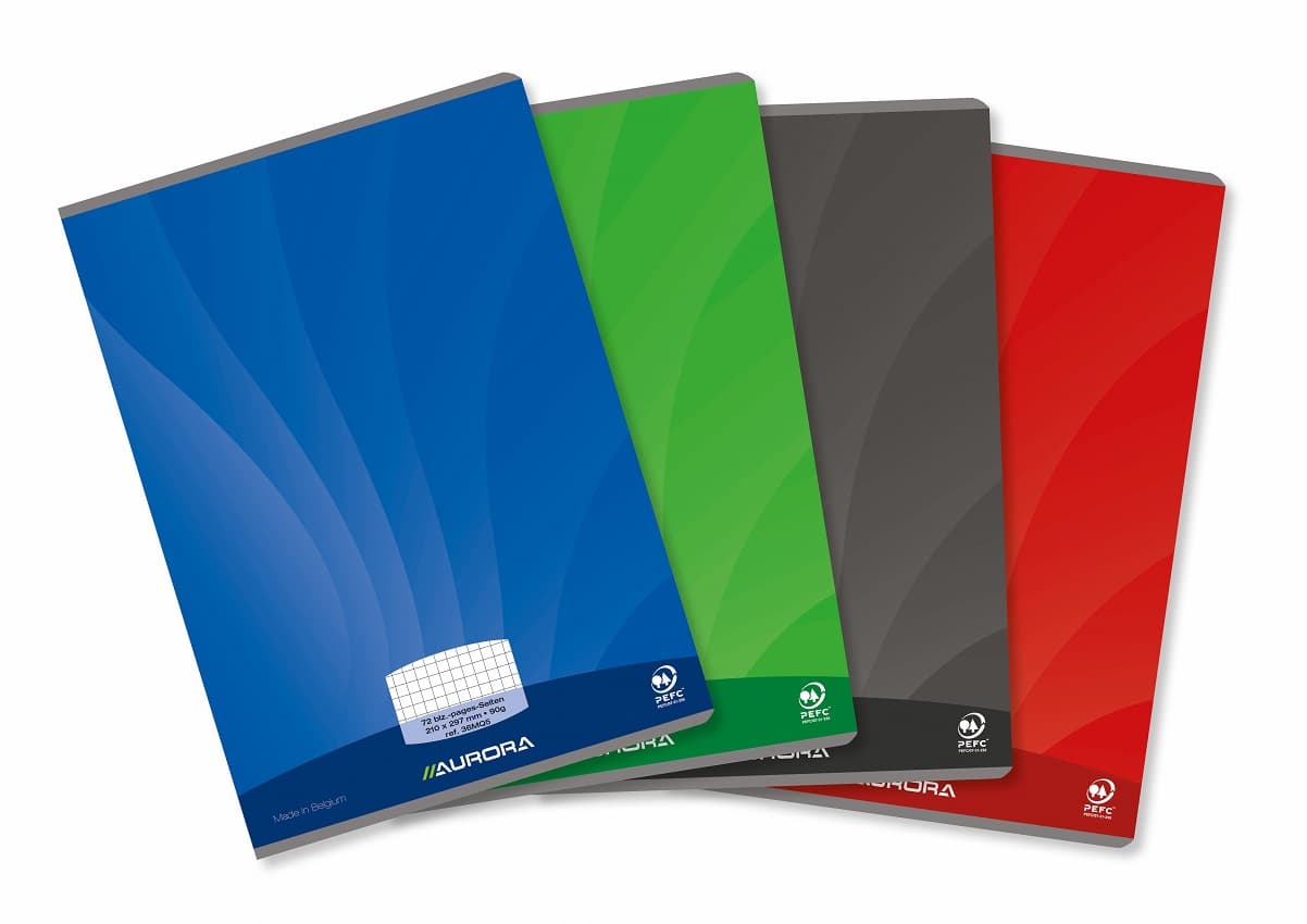 Caiet A4, 36 file - 90gsm, liniat stanga, coperta carton lucios, AURORA Mano - matematica