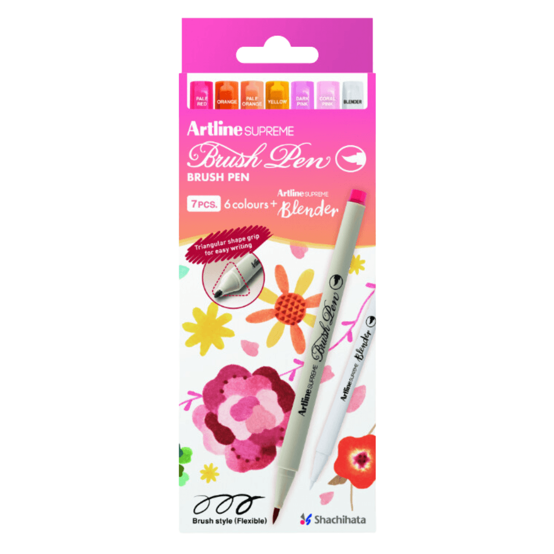 Carioca corp triunghiular, ARTLINE Supreme Flower Meadow, varf flexibil (tip pensula), 6 cul/cut + b