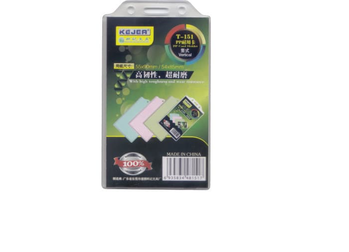 Suport PP, pentru carduri, 55x90mm, vertical cu sistem de agatare, 10 buc/set, KEJEA - transp.