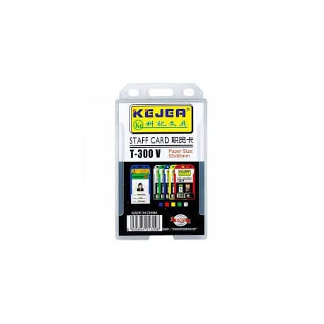 Suport PP-PVC rigid, pentru ID carduri, 54x85mm, vertical, 5 buc/set, KEJEA - transparent