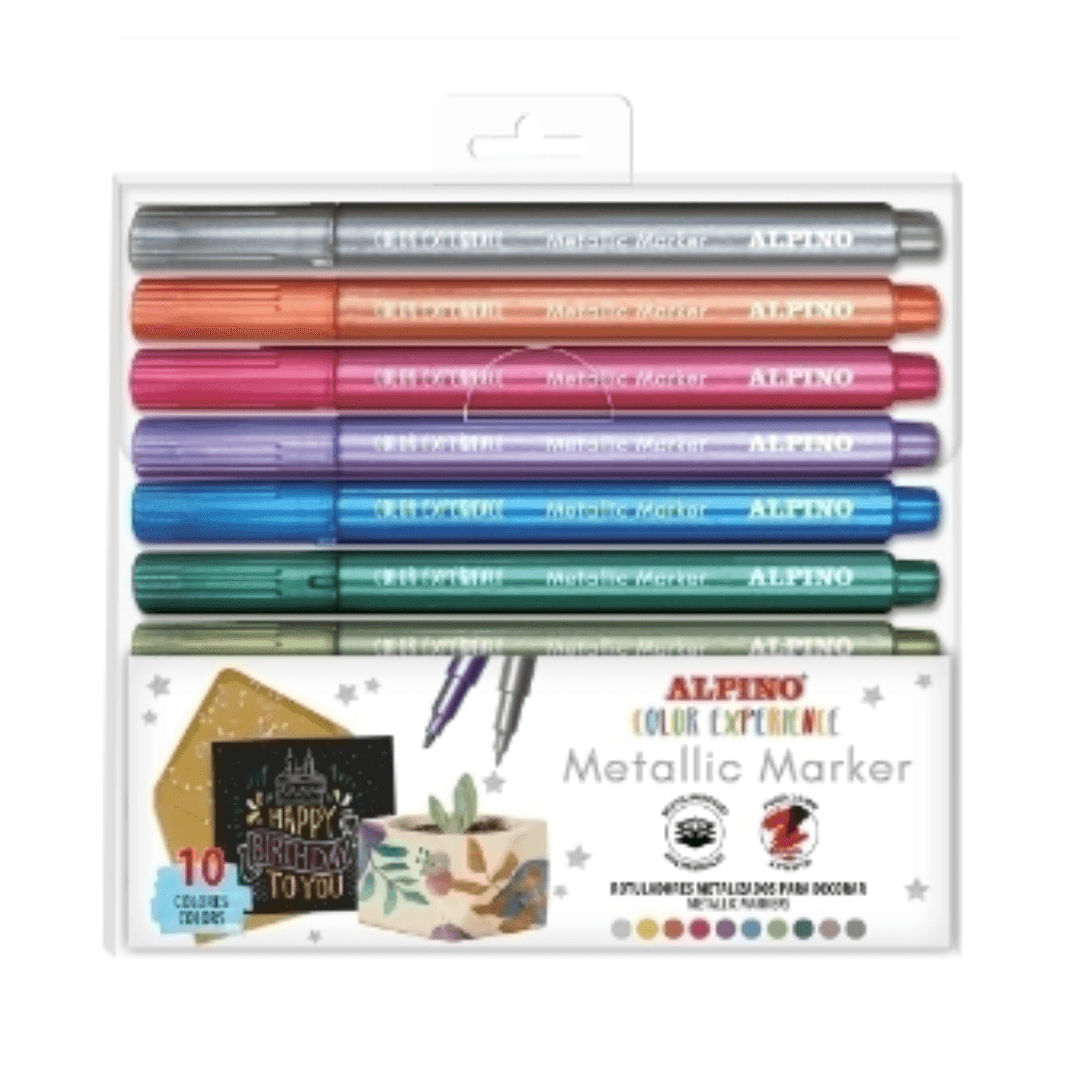 Marker metalic, varf 2,9 mm, 10 buc/set, ALPINO
