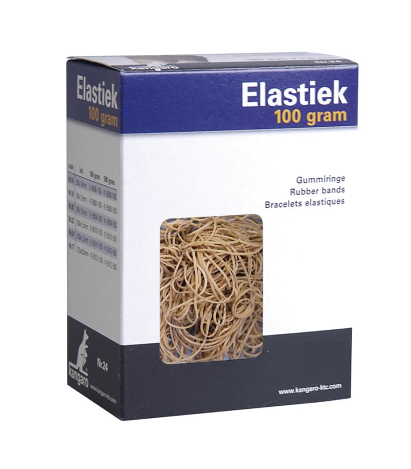 Elastice pentru bani, 100g/cutie, D 80 x 8mm, KANGARO
