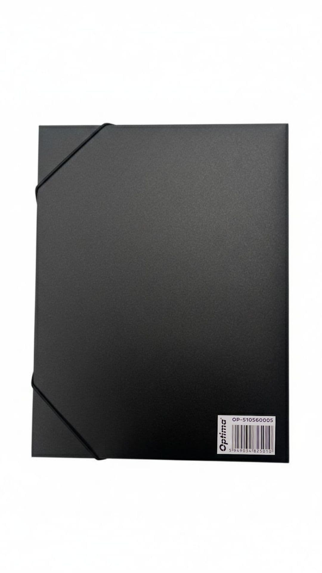 Mapa din plastic cu elastic pe colturi, latime 40mm, 800 microni, Optima - negru