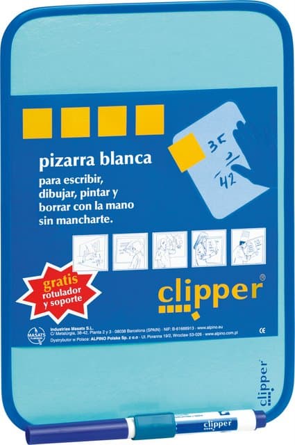 Tablita pentru scris 55 x 44 cm + marker, CLIPPER - alba