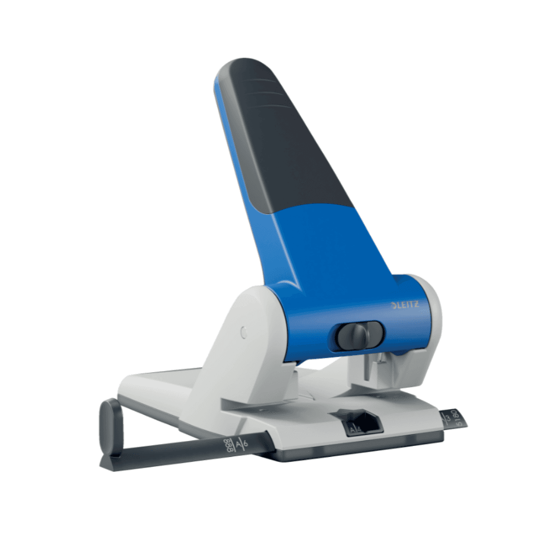 Perforator metalic LEITZ 5180 de mare capacitate, 65 coli, albastru