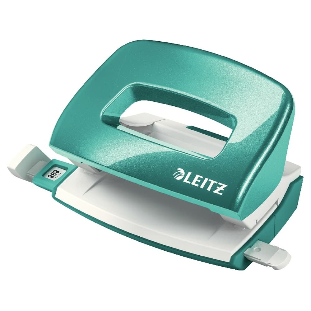 Perforator metalic LEITZ WOW 5060 MINI NeXXt Series, 10 coli, turcoaz