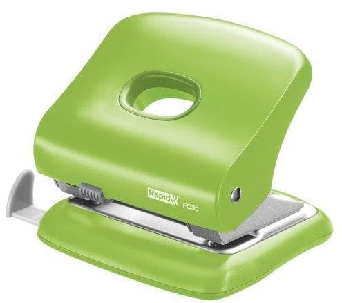 Perforator plastic Rapid FC30, 30 de coli, cutie, verde deschis