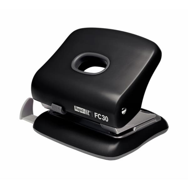 Perforator plastic Rapid FC30, 30 de coli, cutie, negru