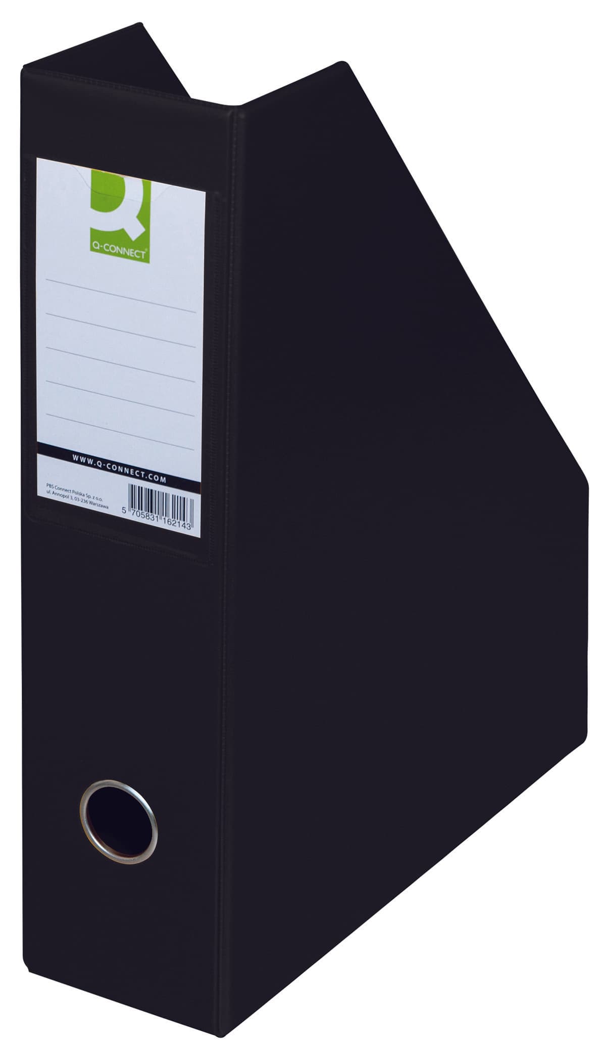 Suport reviste, carton plastifiat PVC, latime 76mm, Q-Connect - negru