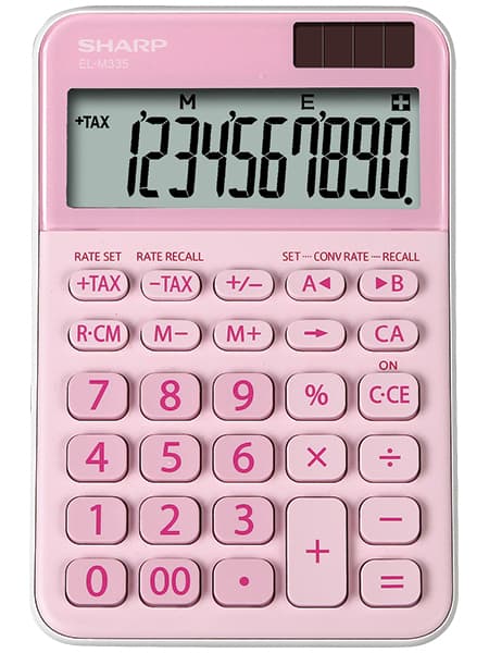 Calculator de birou, 10 digits, 149x100x27mm, dual power, SHARP EL-M335BPK - roz
