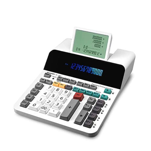 Calculator cu printare pe afisaj (fara rola hartie), 12 digits, 327x221x78mm, SHARP EL-1901 - gri