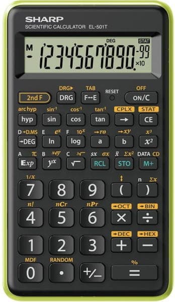 Calculator stiintific, 10 digits, 131 functii, 144x75x10mm, SHARP EL-501TBGR - negru/verde