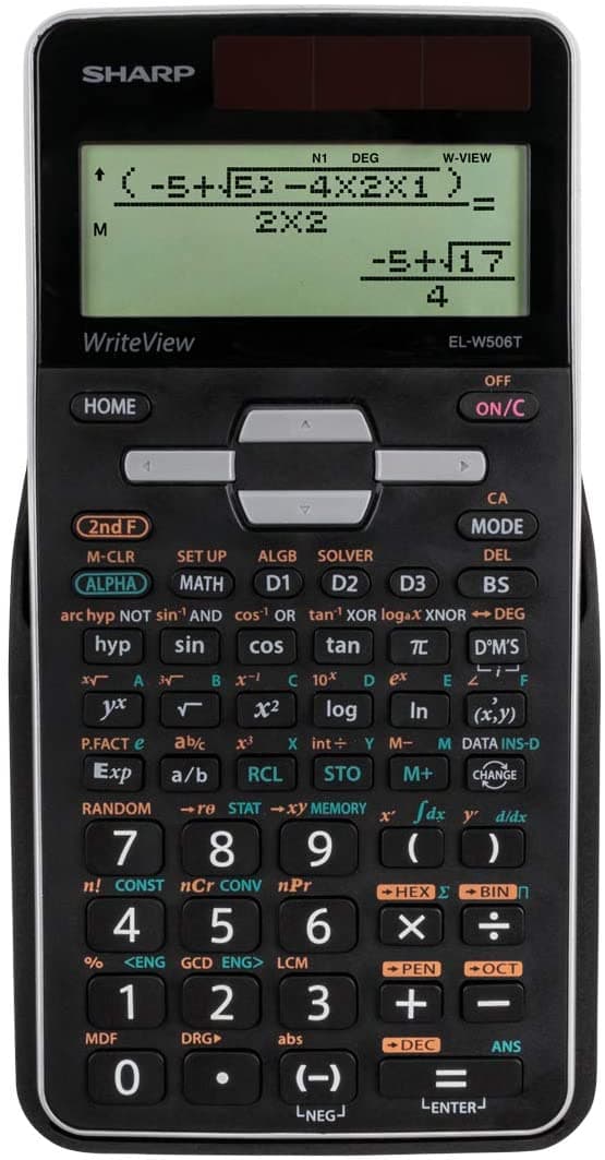 Calculator stiintific, 16 digits, 640 functii, 161x80x15mm, dual power, SHARP EL-W506TBSL - argint