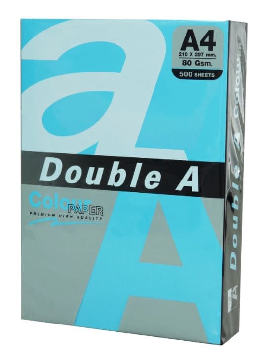 Hartie color pentru copiator A4, 80gsm, 500coli/top, Double A - albastru intens